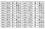 年份五行生肖属相表大全一览表-